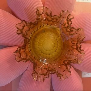 Amber Glass Decorative Bowl